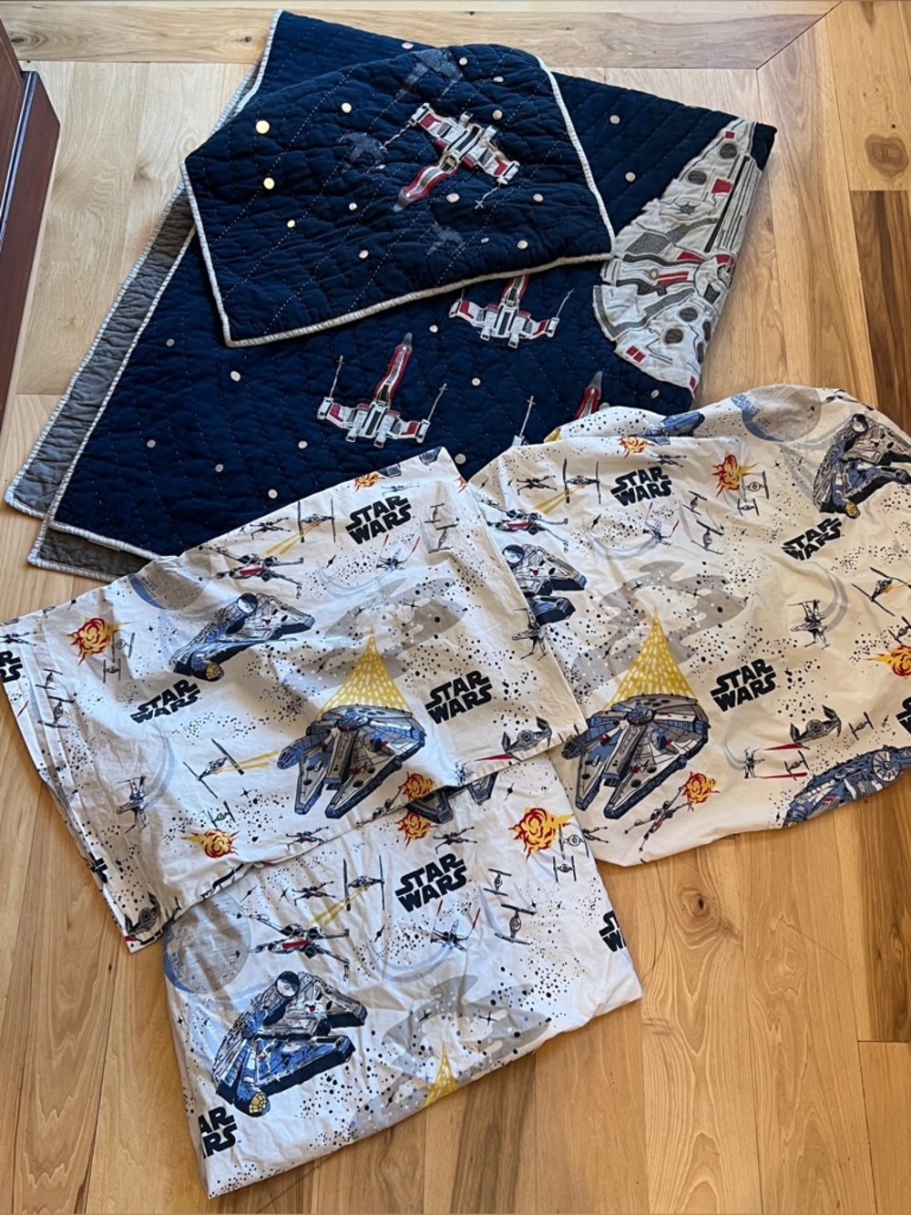 Pottery Barn Kids Star Wars Bedding Set Twin Size Sheets & Quilt/Blanket